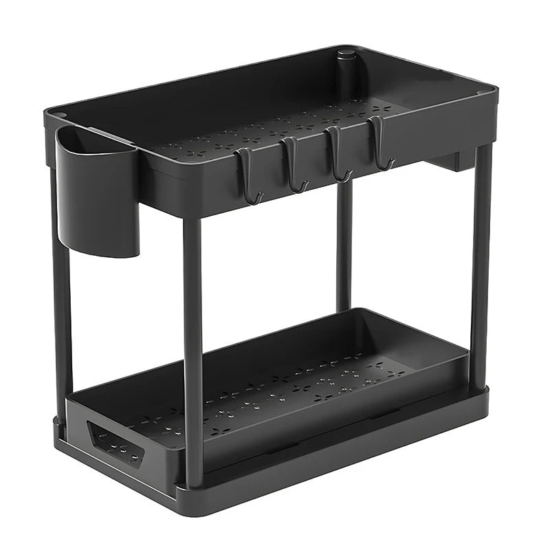Decora™ 2-Tier Organizer with Pull-Out Baskets and Hooks