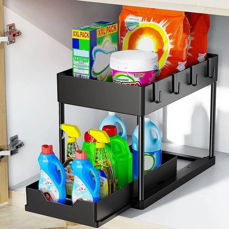 Decora™ 2-Tier Organizer with Pull-Out Baskets and Hooks